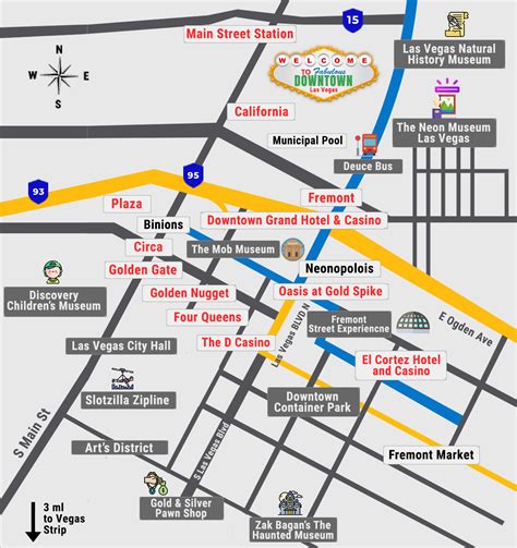 Map of Las Vegas Strip hotel